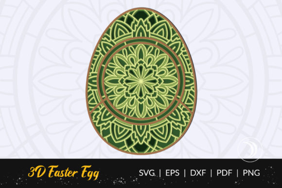 3D Easter Egg Mandala SVG: 3D Shapes for Editorial