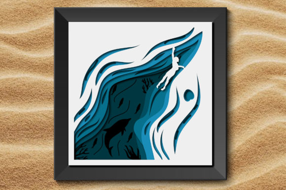 3D Layered Underwater Woman Shadow Box SVG Review