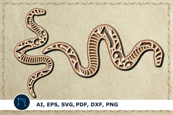 3D SVG Boho Snake: Branding & Other Uses