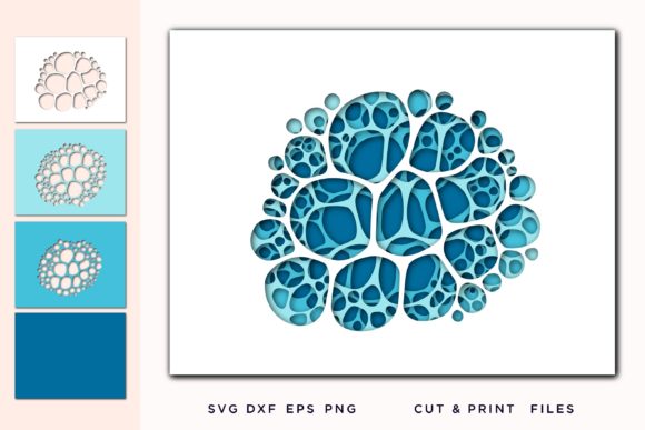 3D SVG Shadow Boxes: Organic Sphere Bubbles