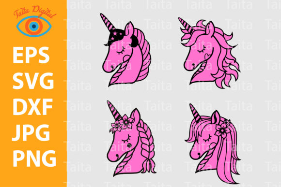 4 Cute Unicorns Face 3D SVG Shapes Review