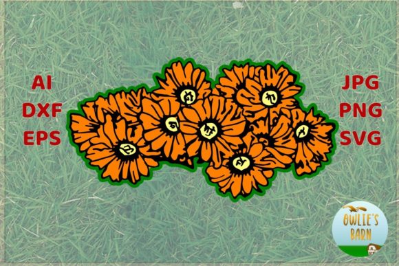 Daisy Patch 3D SVG: Realistic Shapes for Crafters
