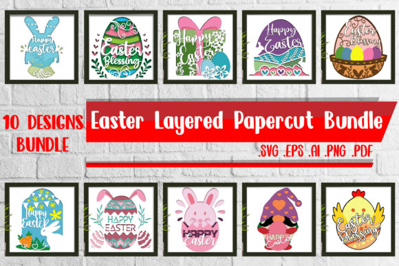 Easter Layered Papercut 3D SVG for Shadow Boxes