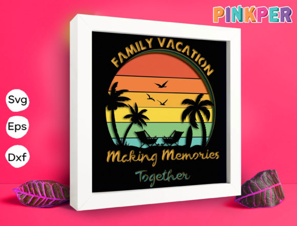 Family Vacation 3D SVG for Shadow Boxes