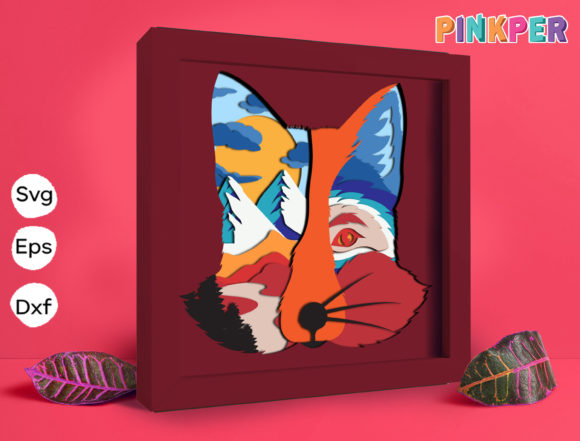 Fox Paper Cut Light Box: 3D SVG for Shadow Boxes