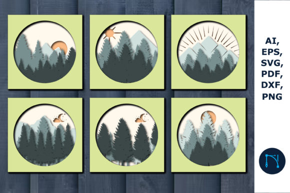 Layer Forest 3D SVG for Shadow Boxes & Cricut