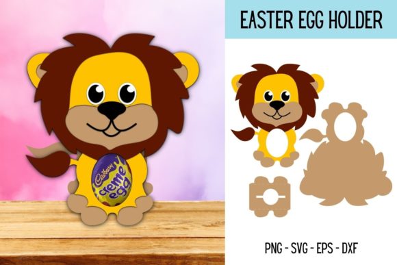 Lion Egg Holder SVG: 3D Shapes for Digital Products