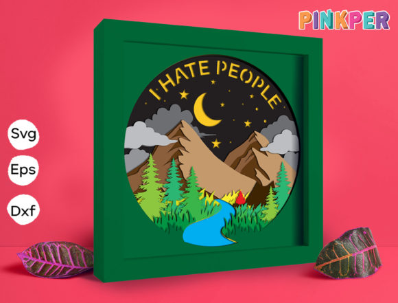 Mountain Trees 3D SVG for Shadow Boxes & Web