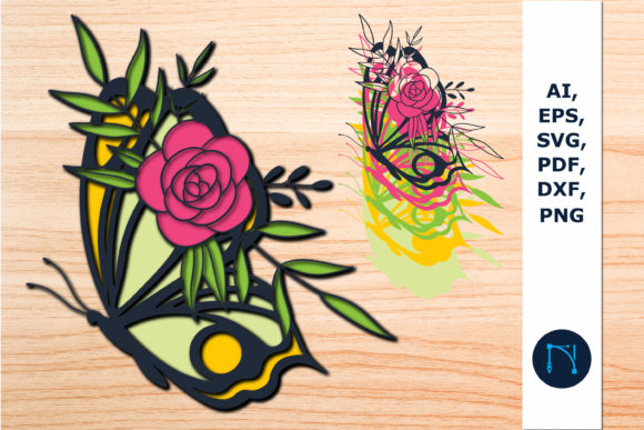 Multilayer Butterfly Flowers 3D SVG for Paper Flowers