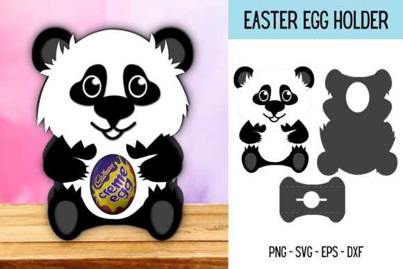 Panda Egg Holder SVG: 3D Shapes for Digital Products