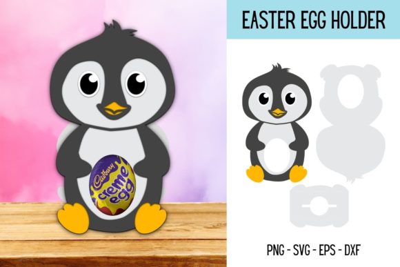 Penguin Egg Holder SVG: 3D Shapes for Branding