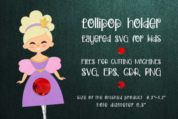 Princess Lollipop Holder 3D SVG for Fantasy Design