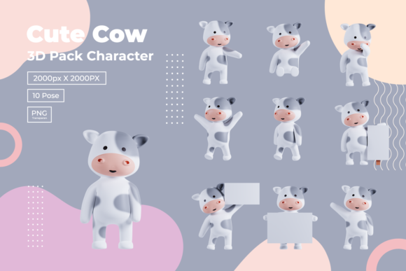 Reviewing 3D Pack Cute Animal Cow Illustration