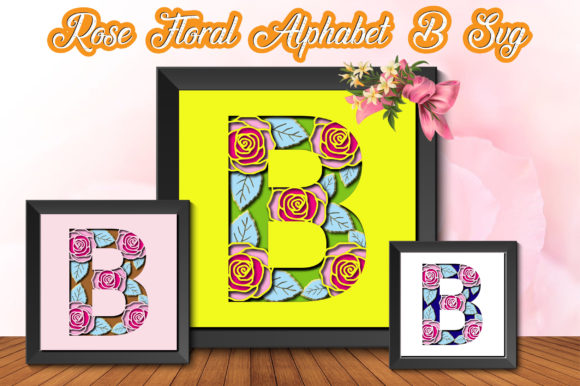 Rose 3D Layer Floral Alphabet B: 3D SVG for Shadow Boxes