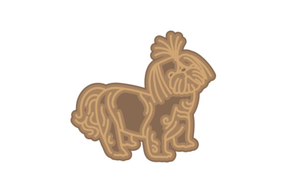 Shih Tzu 3D Layered Outline for Dog Crafts Branding