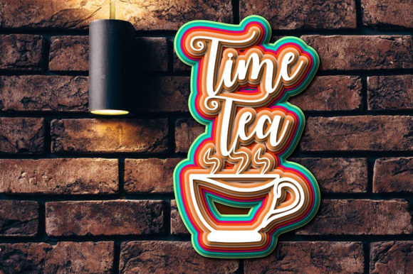 Tea Time 3D SVG Shapes for Papercraft