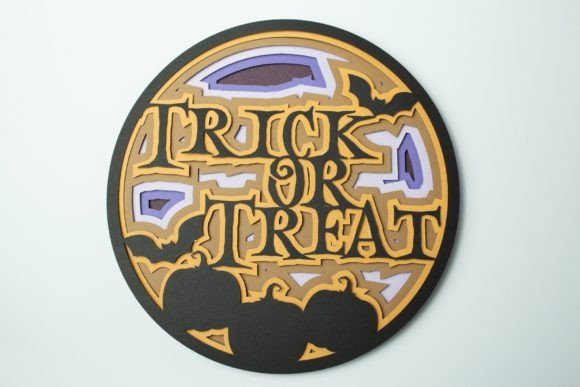 Trick or Treat Layered Design: 3D SVG for Halloween