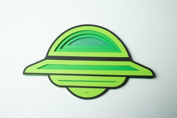 UFO Layered Design: 3D SVG for Kids Crafts