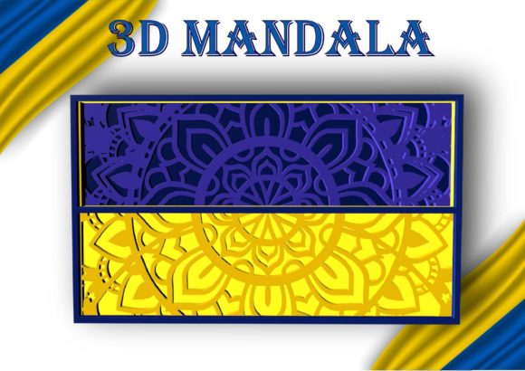 Ukraine Flag 2 Support Pray: 3D SVG Shadow Box