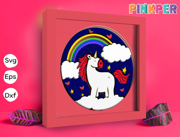 Unicorn Papercut Light Box 3D SVG for Shadow Boxes