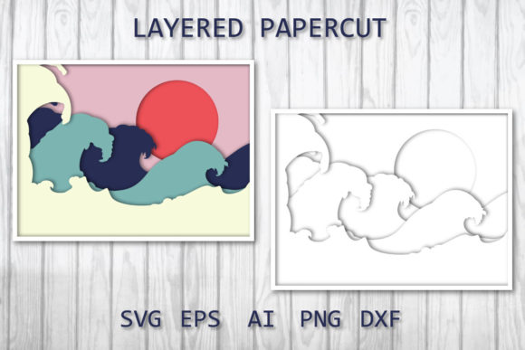 Waves: Adapting Papercut Style for Embroidery